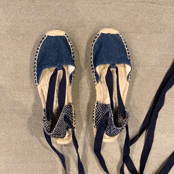 NWOT Soludos Denim Ankles Wrap Espadrilles - Picture 3 of 6